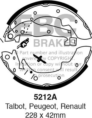 EBC Brakes 5212A - Комплект гальм, барабанний механізм autozip.com.ua