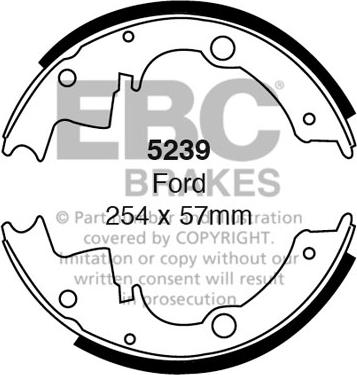 EBC Brakes 5239 - Комплект гальм, барабанний механізм autozip.com.ua