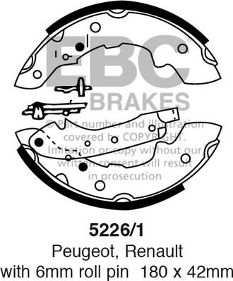 EBC Brakes 5226/1 - Комплект гальм, барабанний механізм autozip.com.ua