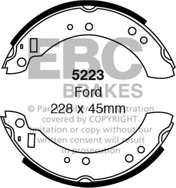 EBC Brakes 5223 - Комплект гальм, барабанний механізм autozip.com.ua