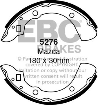 EBC Brakes 5276 - Комплект гальм, барабанний механізм autozip.com.ua