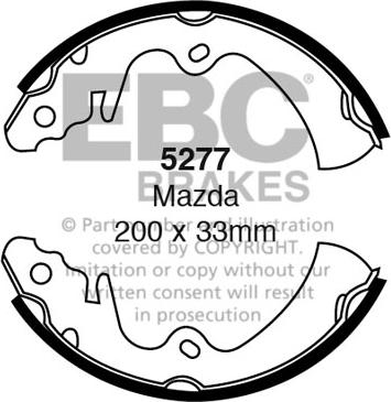EBC Brakes 5277 - Комплект гальм, барабанний механізм autozip.com.ua
