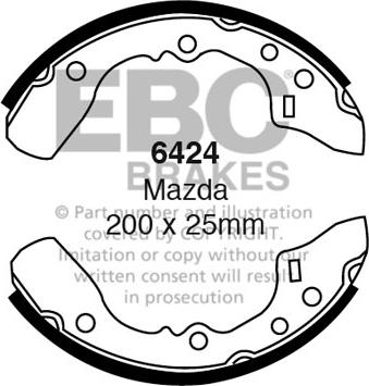 EBC Brakes 6424 - Комплект гальм, барабанний механізм autozip.com.ua