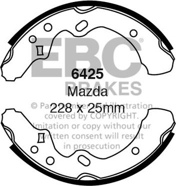 EBC Brakes 6425 - Комплект гальм, барабанний механізм autozip.com.ua