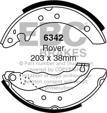 EBC Brakes 6342 - Комплект гальм, барабанний механізм autozip.com.ua