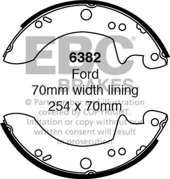 EBC Brakes 6382 - Комплект гальм, барабанний механізм autozip.com.ua