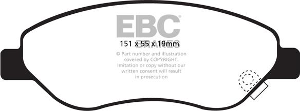 EBC Brakes DP1981 - Гальмівні колодки, дискові гальма autozip.com.ua