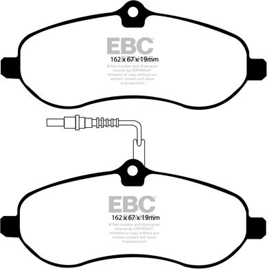 EBC Brakes DP1970 - Гальмівні колодки, дискові гальма autozip.com.ua
