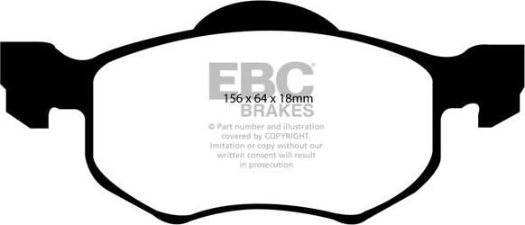 EBC Brakes DP1616 - Гальмівні колодки, дискові гальма autozip.com.ua