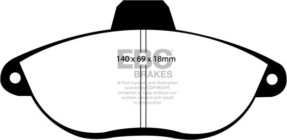 EBC Brakes DP1053 - Гальмівні колодки, дискові гальма autozip.com.ua