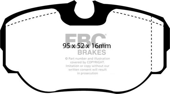 EBC Brakes DP1038 - Гальмівні колодки, дискові гальма autozip.com.ua