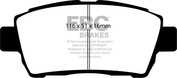 EBC Brakes DP1295 - Гальмівні колодки, дискові гальма autozip.com.ua
