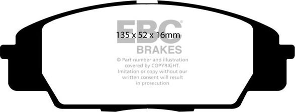 EBC Brakes DP31254C - Гальмівні колодки, дискові гальма autozip.com.ua