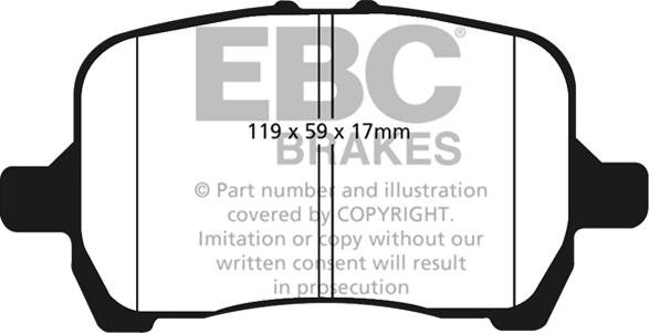 EBC Brakes DP1763 - Гальмівні колодки, дискові гальма autozip.com.ua