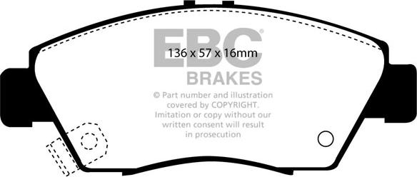 EBC Brakes DP2891 - Гальмівні колодки, дискові гальма autozip.com.ua