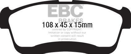 EBC Brakes DPX2238 - Гальмівні колодки, дискові гальма autozip.com.ua
