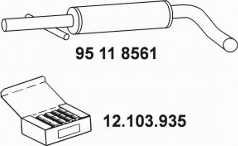 Eberspächer 95 11 8561 - Середній глушник вихлопних газів autozip.com.ua