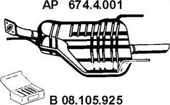 Eberspächer 674.4.001 - Глушник вихлопних газів кінцевий autozip.com.ua