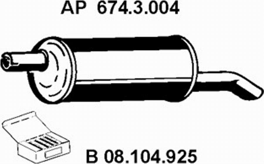 Eberspächer 674.3.004 - Глушник вихлопних газів кінцевий autozip.com.ua