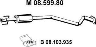 Eberspächer 08.599.80 - Середній глушник вихлопних газів autozip.com.ua