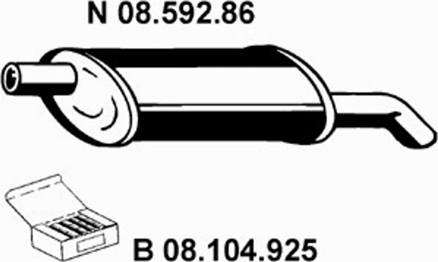 Eberspächer 08.592.86 - Глушник вихлопних газів кінцевий autozip.com.ua