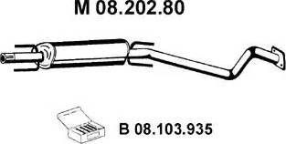 Eberspächer 08.202.80 - Середній глушник вихлопних газів autozip.com.ua