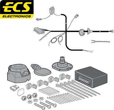 ECS BW02807U - Комплект електрики, причіпне обладнання autozip.com.ua