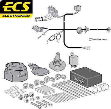 ECS BW02813U - Комплект електрики, причіпне обладнання autozip.com.ua
