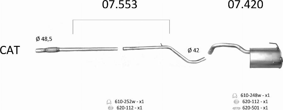 Edex 30.45 - Глушник вихлопних газів кінцевий autozip.com.ua