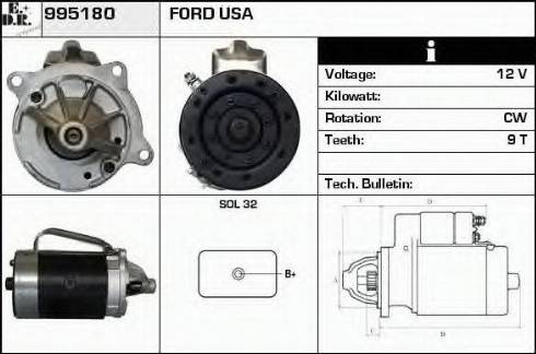 EDR 995180 - Стартер autozip.com.ua