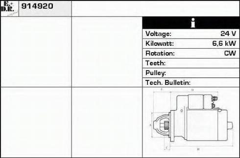 EDR 914920 - Стартер autozip.com.ua