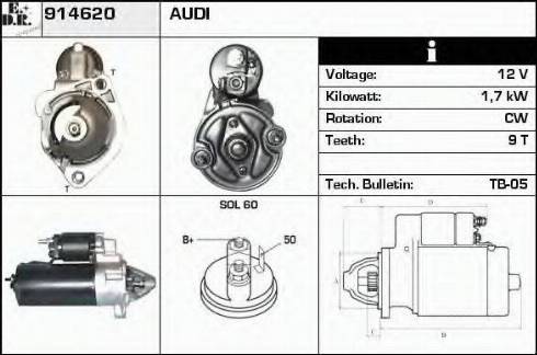 EDR 914620 - Стартер autozip.com.ua