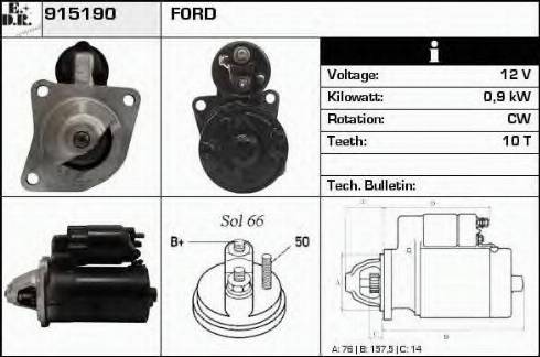 EDR 915190 - Стартер autozip.com.ua