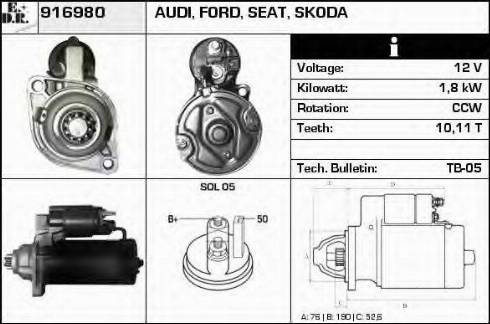 EDR 916980 - Стартер autozip.com.ua