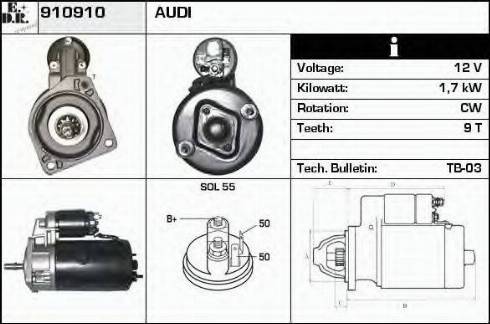 EDR 910910 - Стартер autozip.com.ua