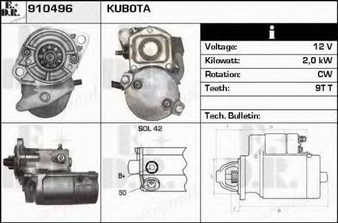 EDR 910496 - Стартер autozip.com.ua