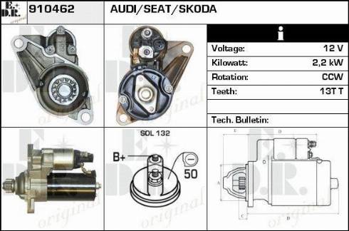 EDR 910462 - Стартер autozip.com.ua