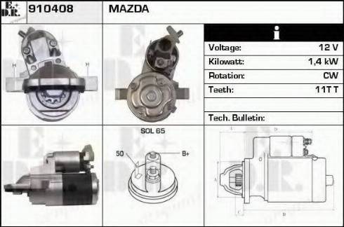 EDR 910408 - Стартер autozip.com.ua