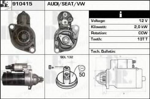 EDR 910415 - Стартер autozip.com.ua