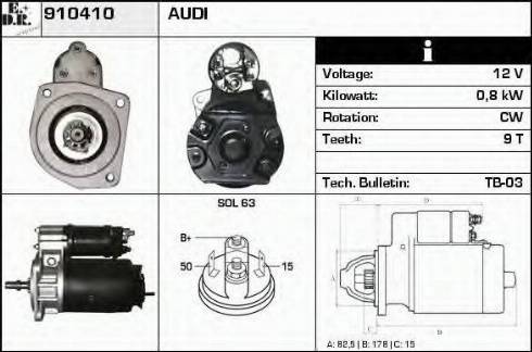 EDR 910410 - Стартер autozip.com.ua