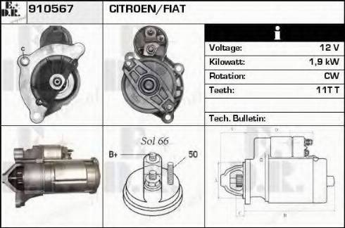 EDR 910567 - Стартер autozip.com.ua