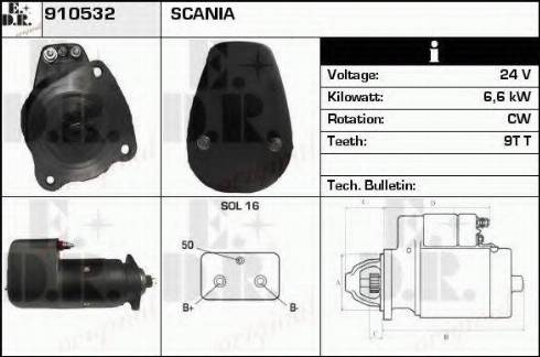 EDR 910532 - Стартер autozip.com.ua