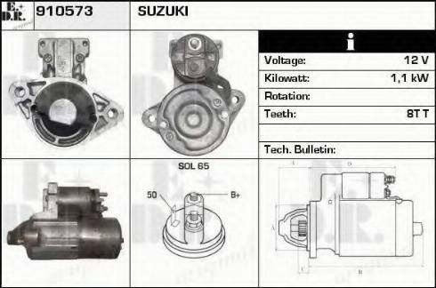 EDR 910573 - Стартер autozip.com.ua