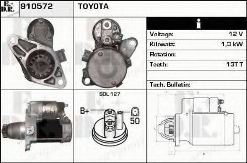 EDR 910572 - Стартер autozip.com.ua