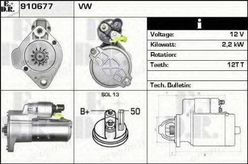 EDR 910677 - Стартер autozip.com.ua