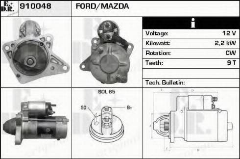 EDR 910048 - Стартер autozip.com.ua