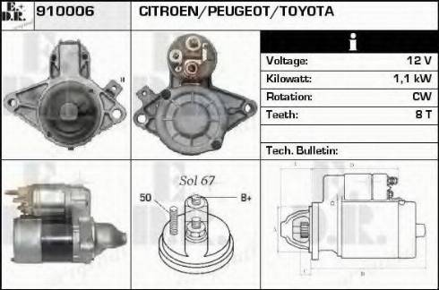 EDR 910006 - Стартер autozip.com.ua