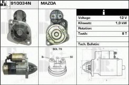 EDR 910034N - Стартер autozip.com.ua