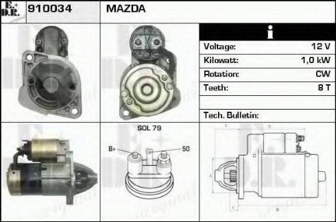 EDR 910034 - Стартер autozip.com.ua