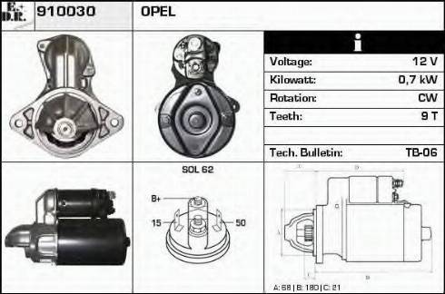 EDR 910030 - Стартер autozip.com.ua